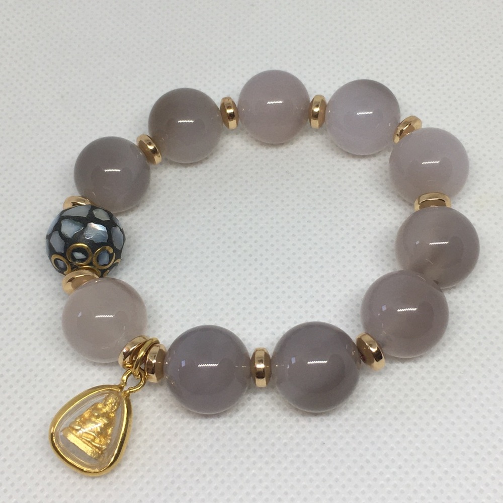 Buddha natural agate tungstone balance bracelet